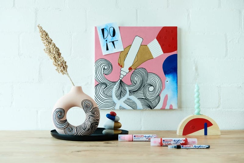 edding 5400 acrylic 3D double liner - grey - 1 acrylic colour tube - 2 nozzles 2-3,5-10mm - acrylic paint for canvas, painting boards and wood - waterproof acrylics in artist-quality colours - Image 4